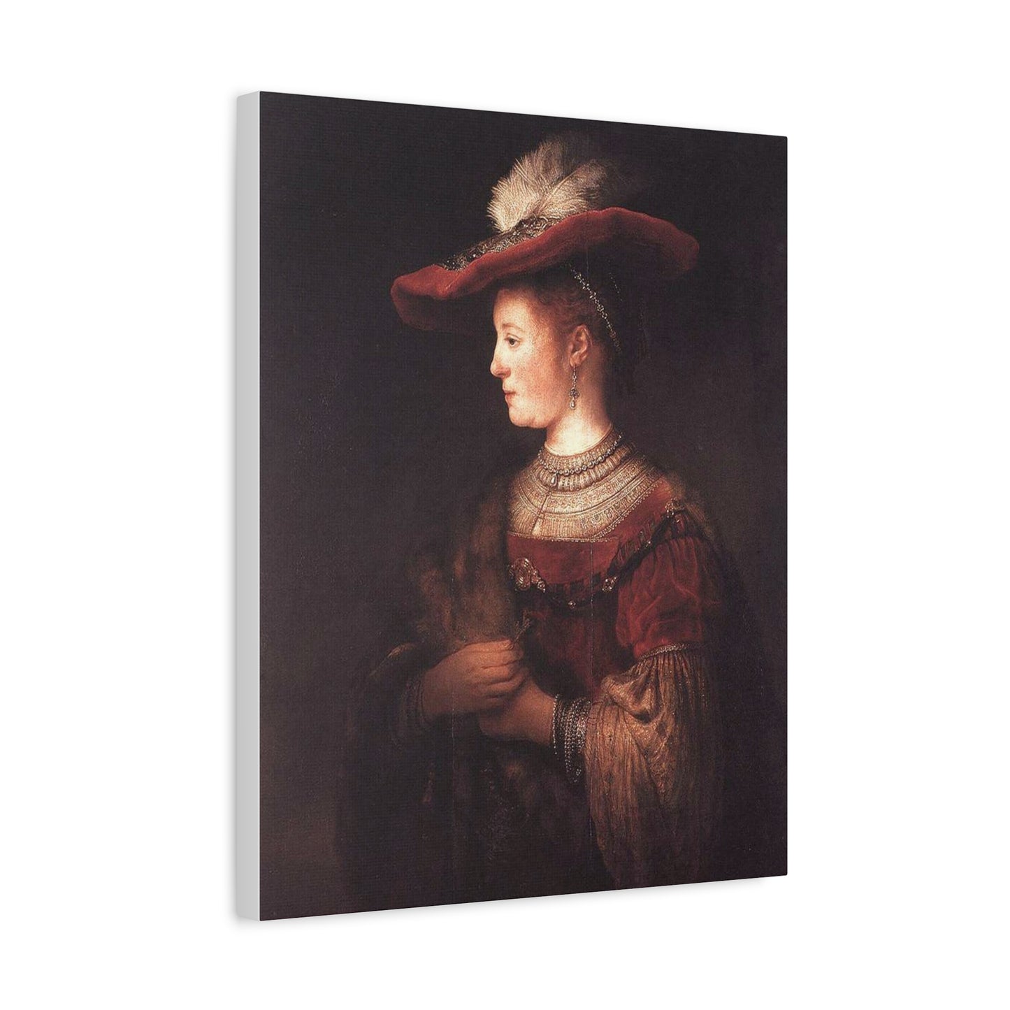 Saskia in a Red Hat Canvas Print