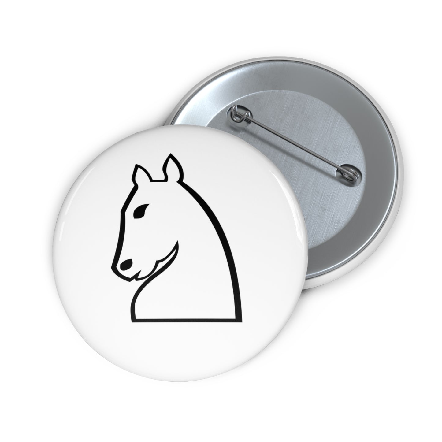 White Knight Pin Button