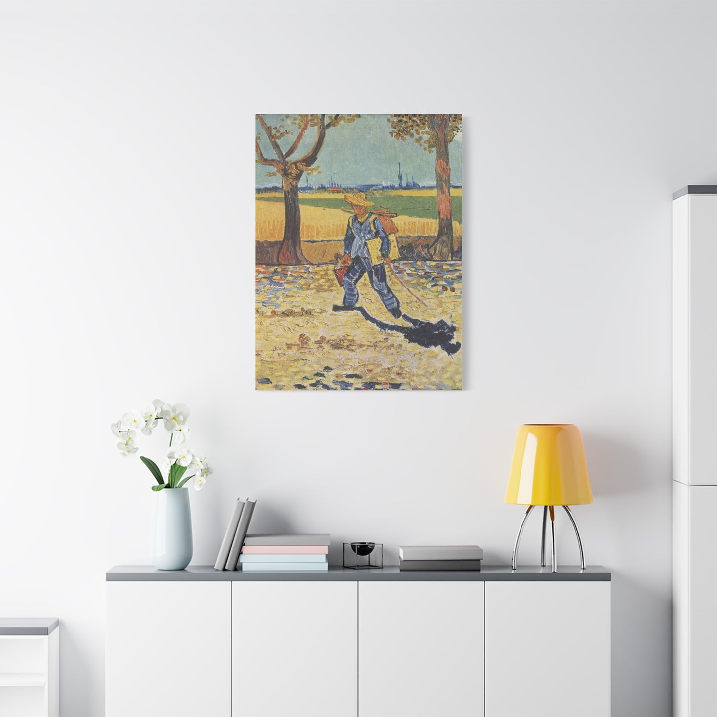 Painter on His Way to Work Canvas Print