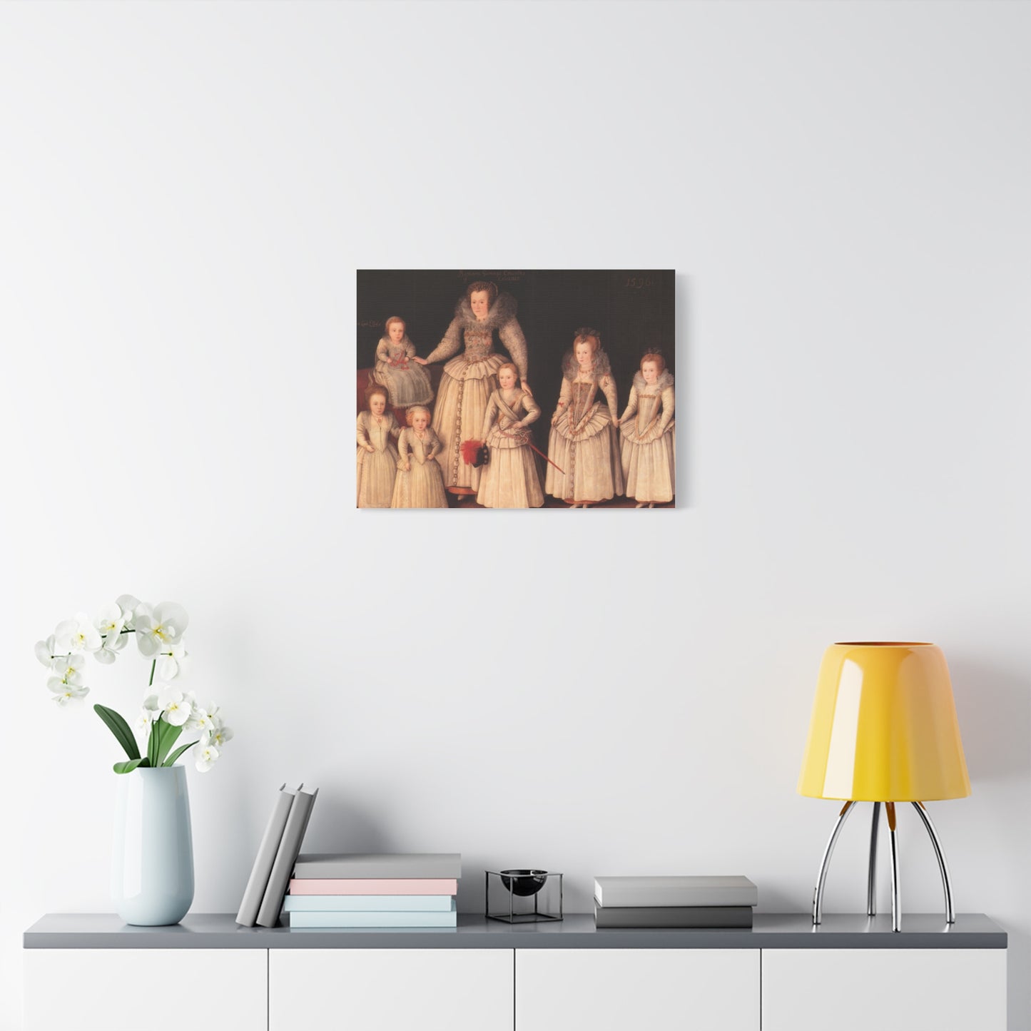 Barbara Gamage with Six Children Canvas Print
