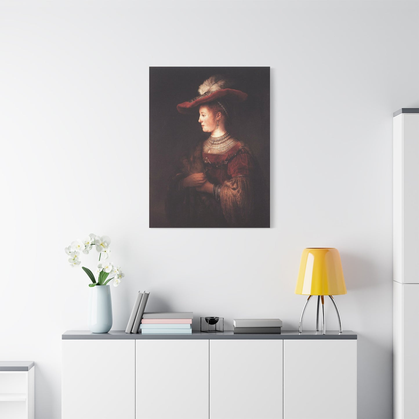 Saskia in a Red Hat Canvas Print