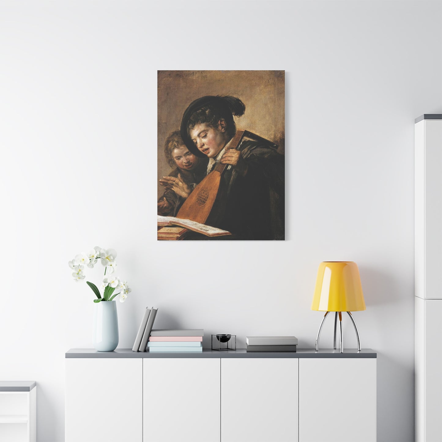 Two Boys Singing Canvas Print