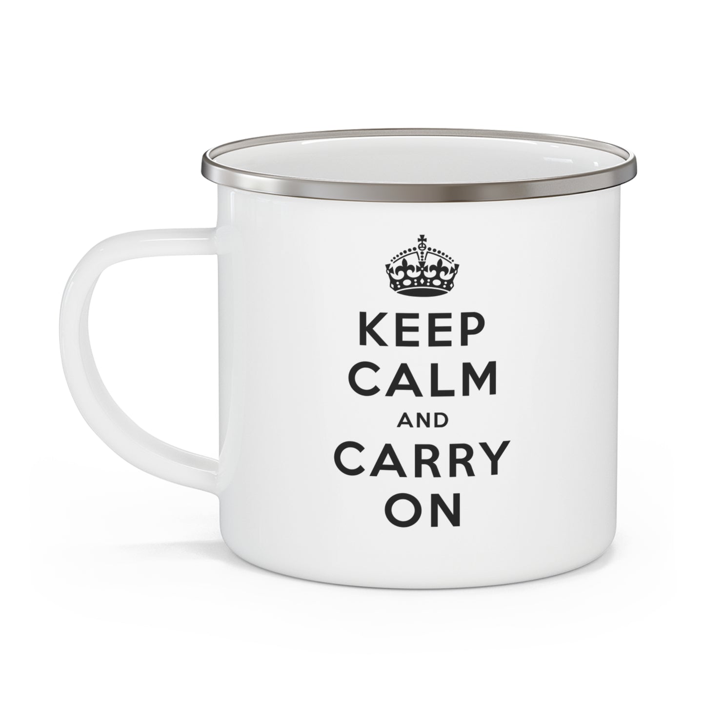 Keep Calm and Carry On Enamel Mug