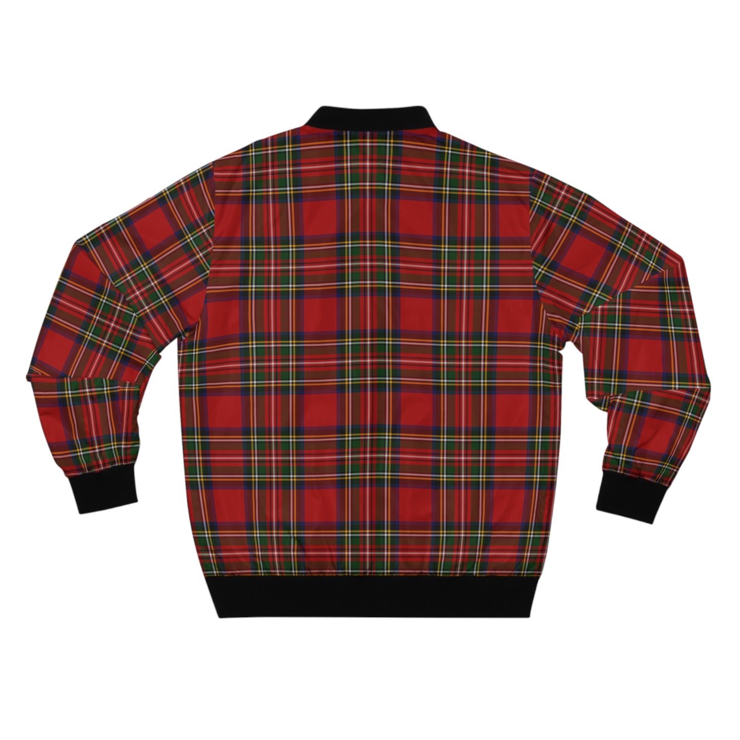 Red Plaid Men's Bomber Jacket