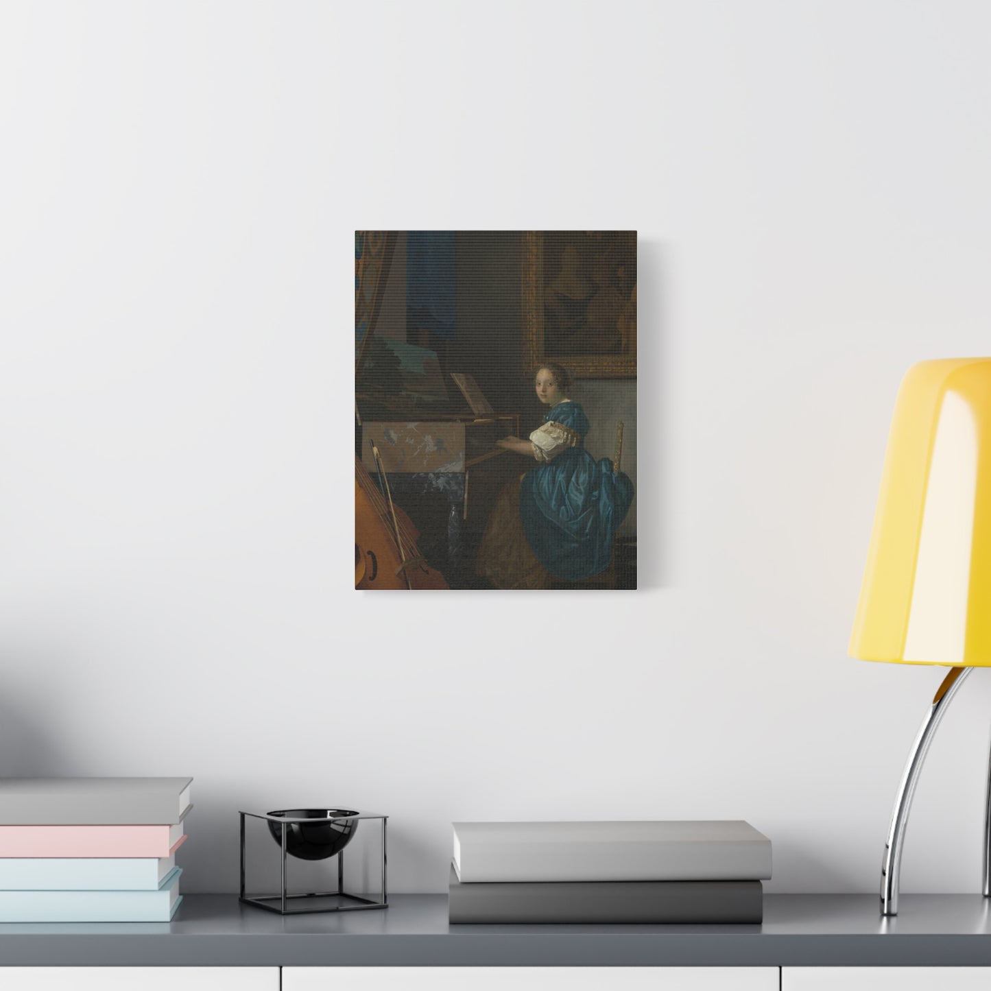 Young Woman Seated at a Virginal Canvas Print