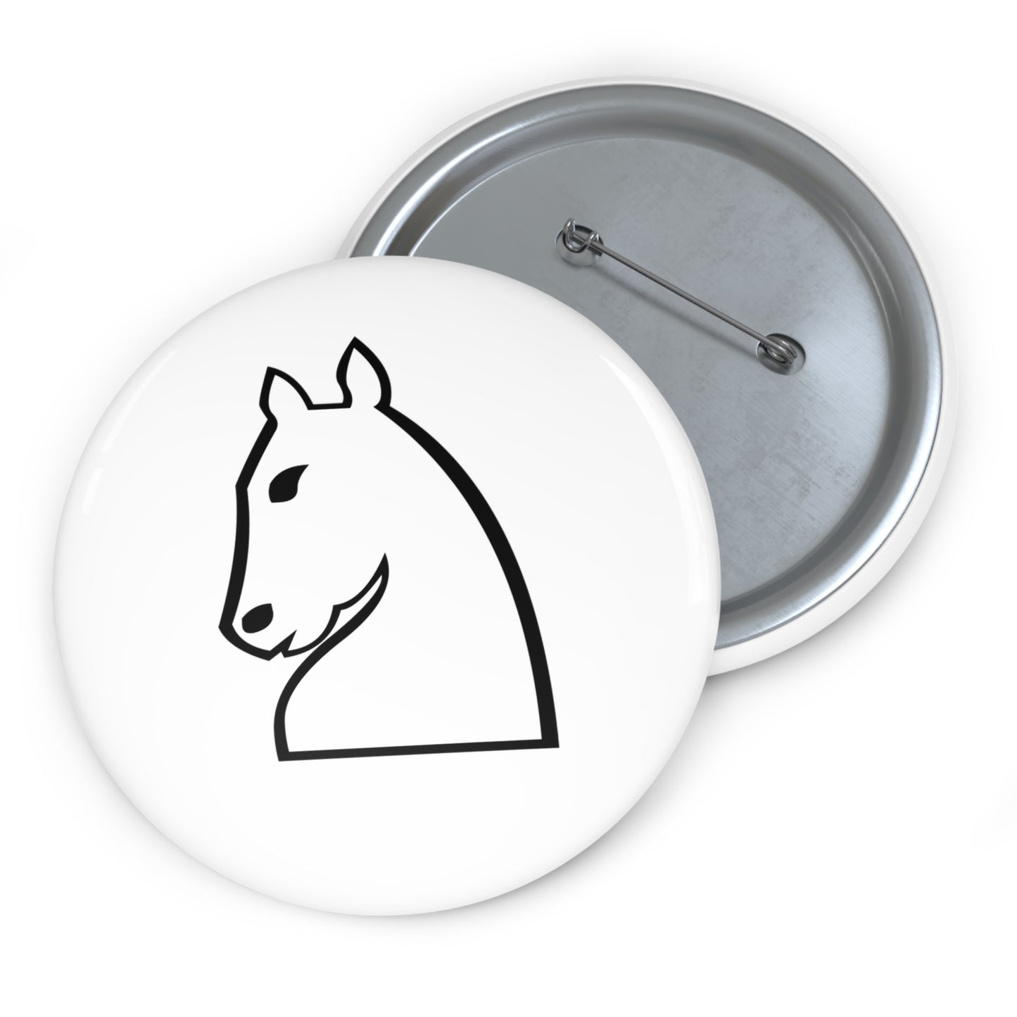 White Knight Pin Button
