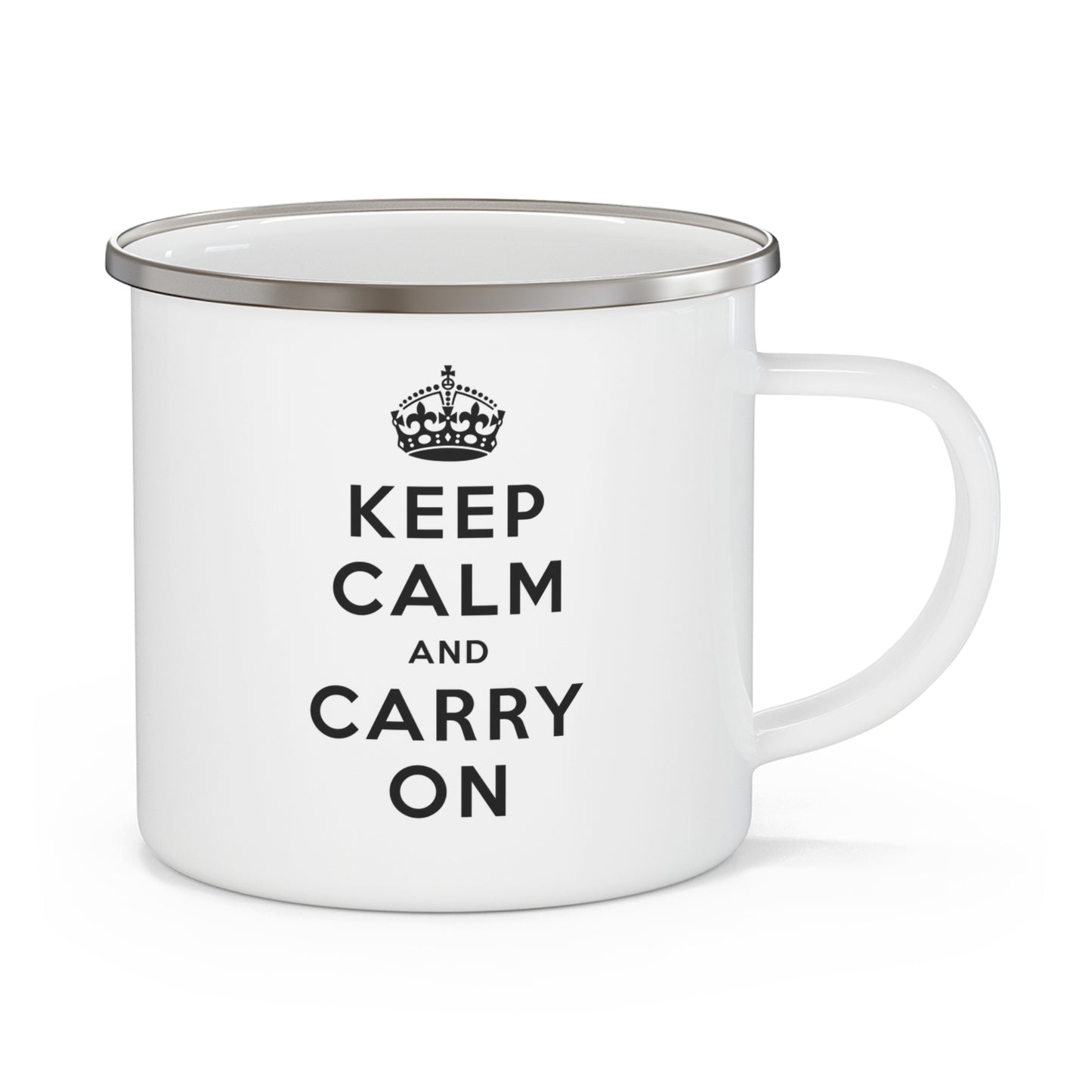 Keep Calm and Carry On Enamel Mug