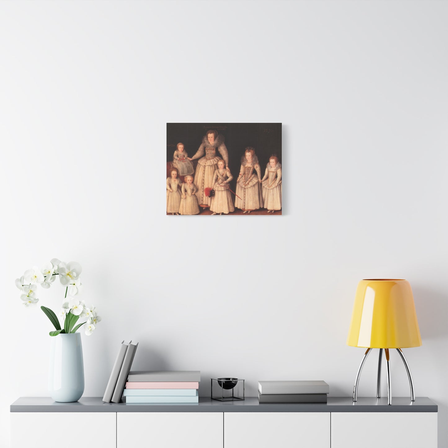Barbara Gamage with Six Children Canvas Print