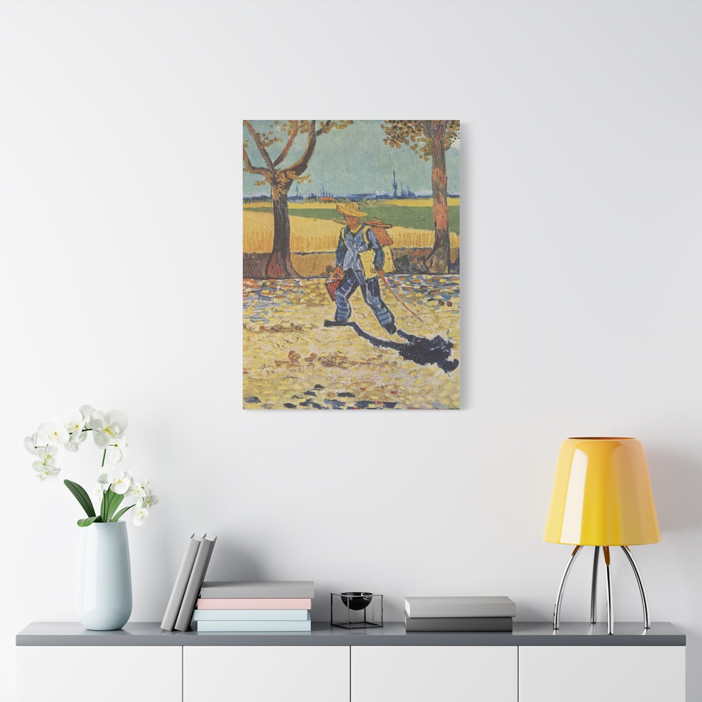 Painter on His Way to Work Canvas Print