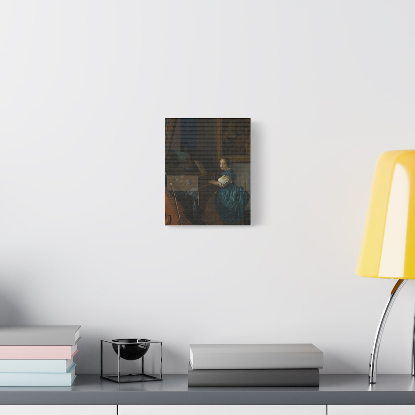 Young Woman Seated at a Virginal Canvas Print