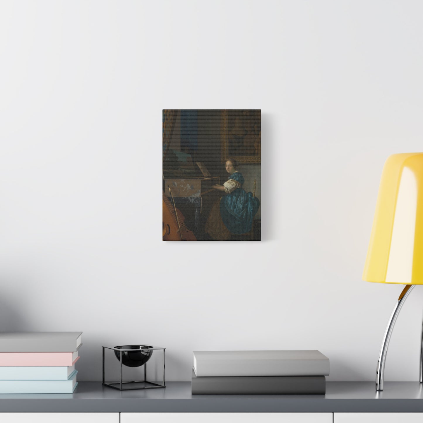 Young Woman Seated at a Virginal Canvas Print