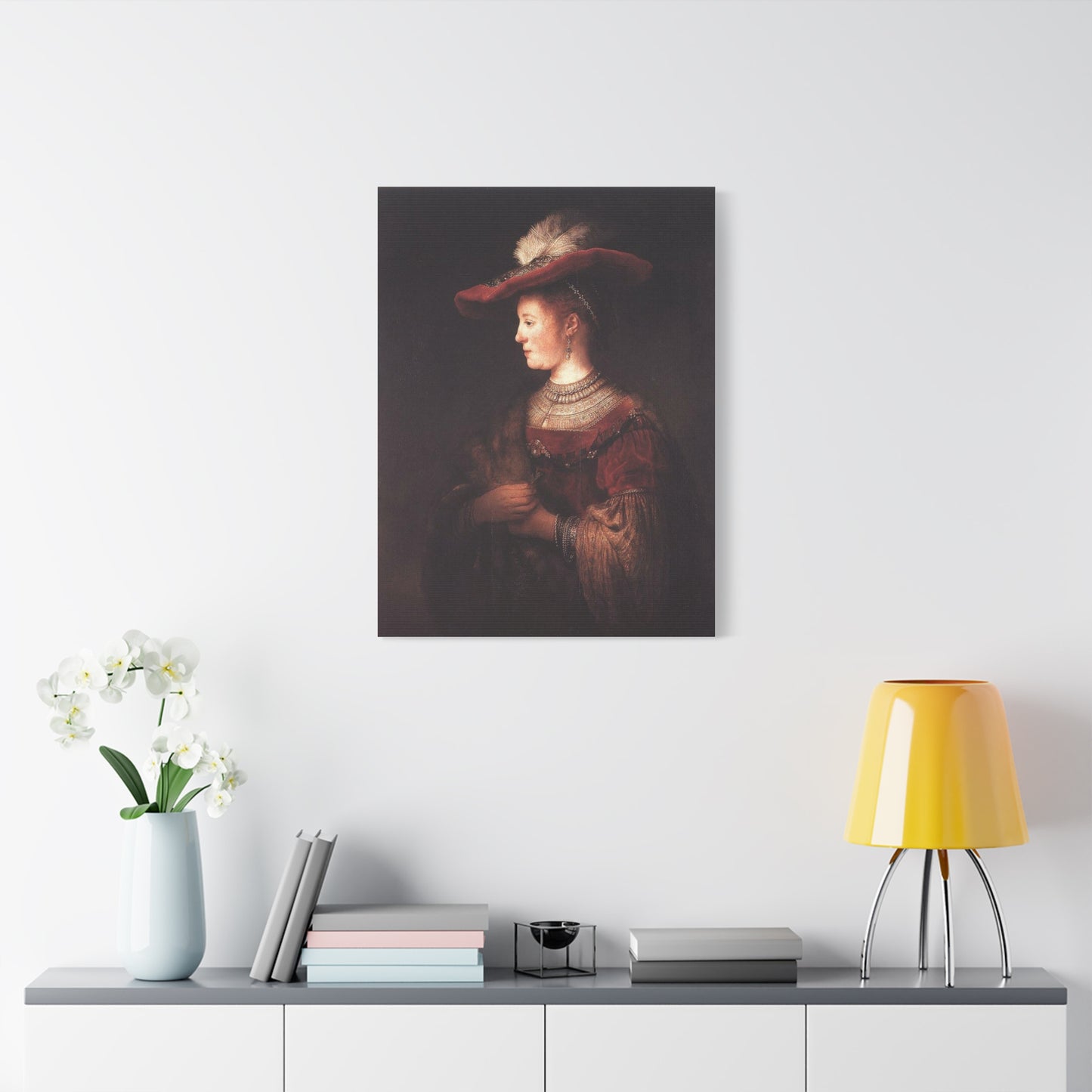 Saskia in a Red Hat Canvas Print