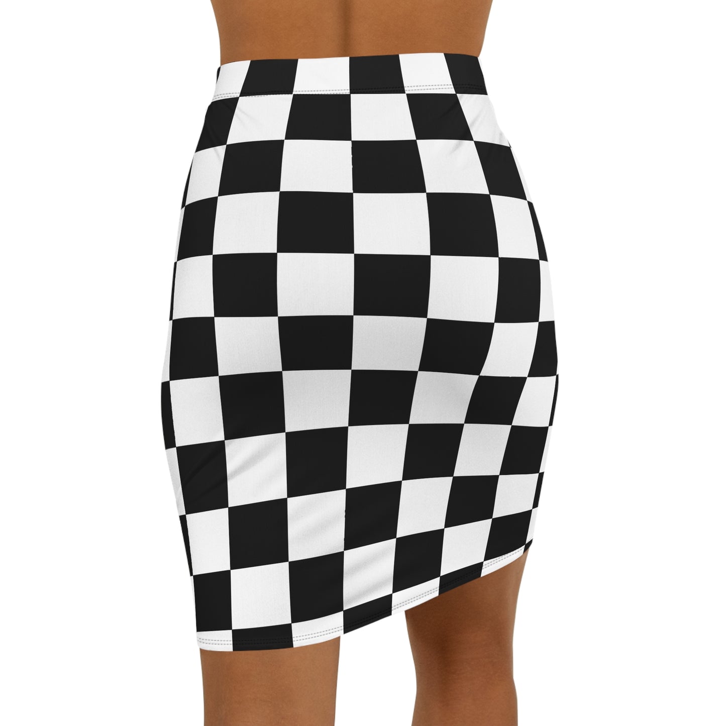 Black and White Check Mini Skirt