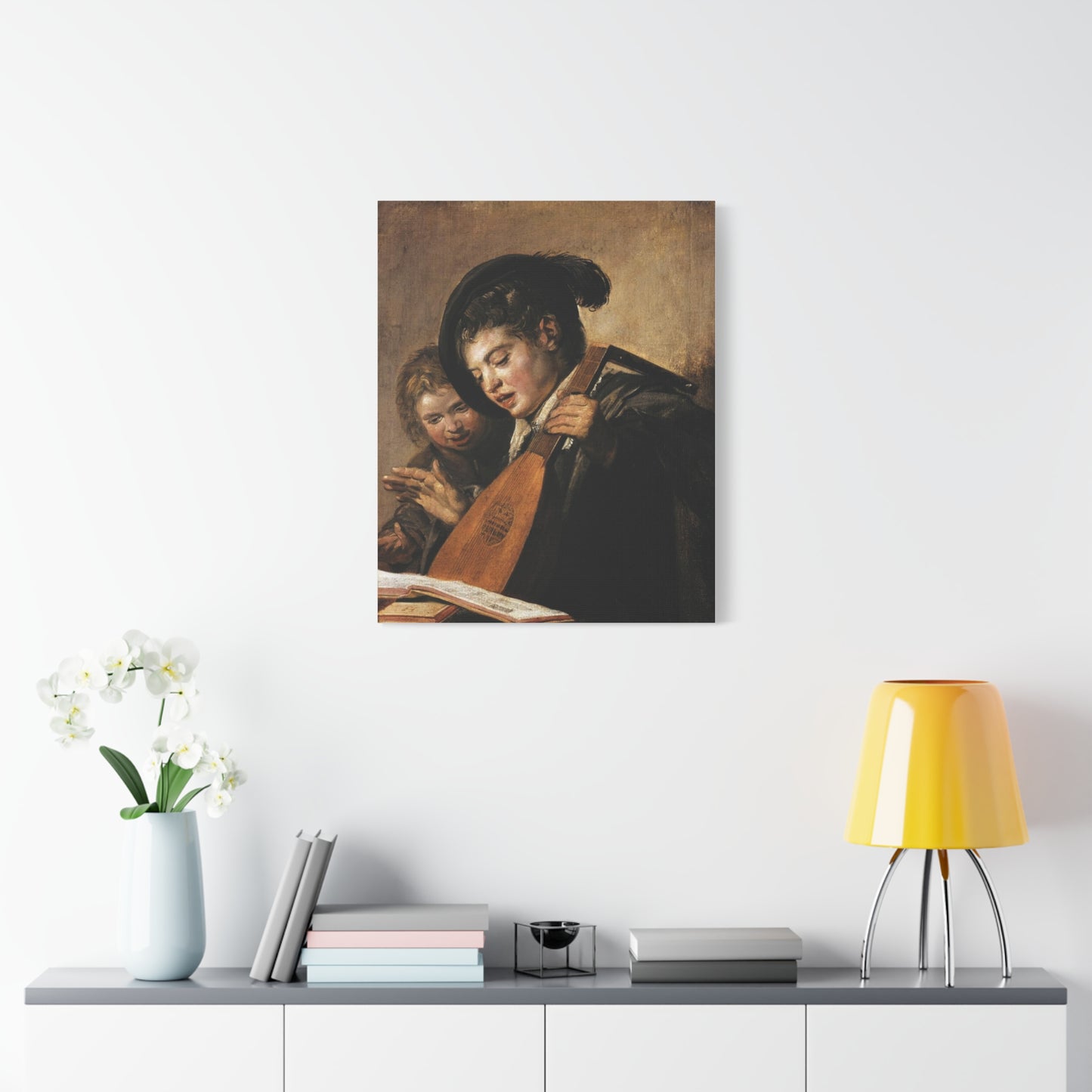 Two Boys Singing Canvas Print