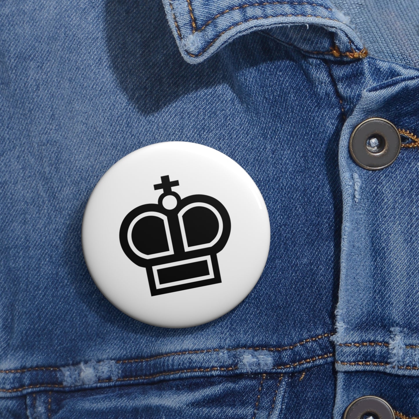 Black King Pin Button