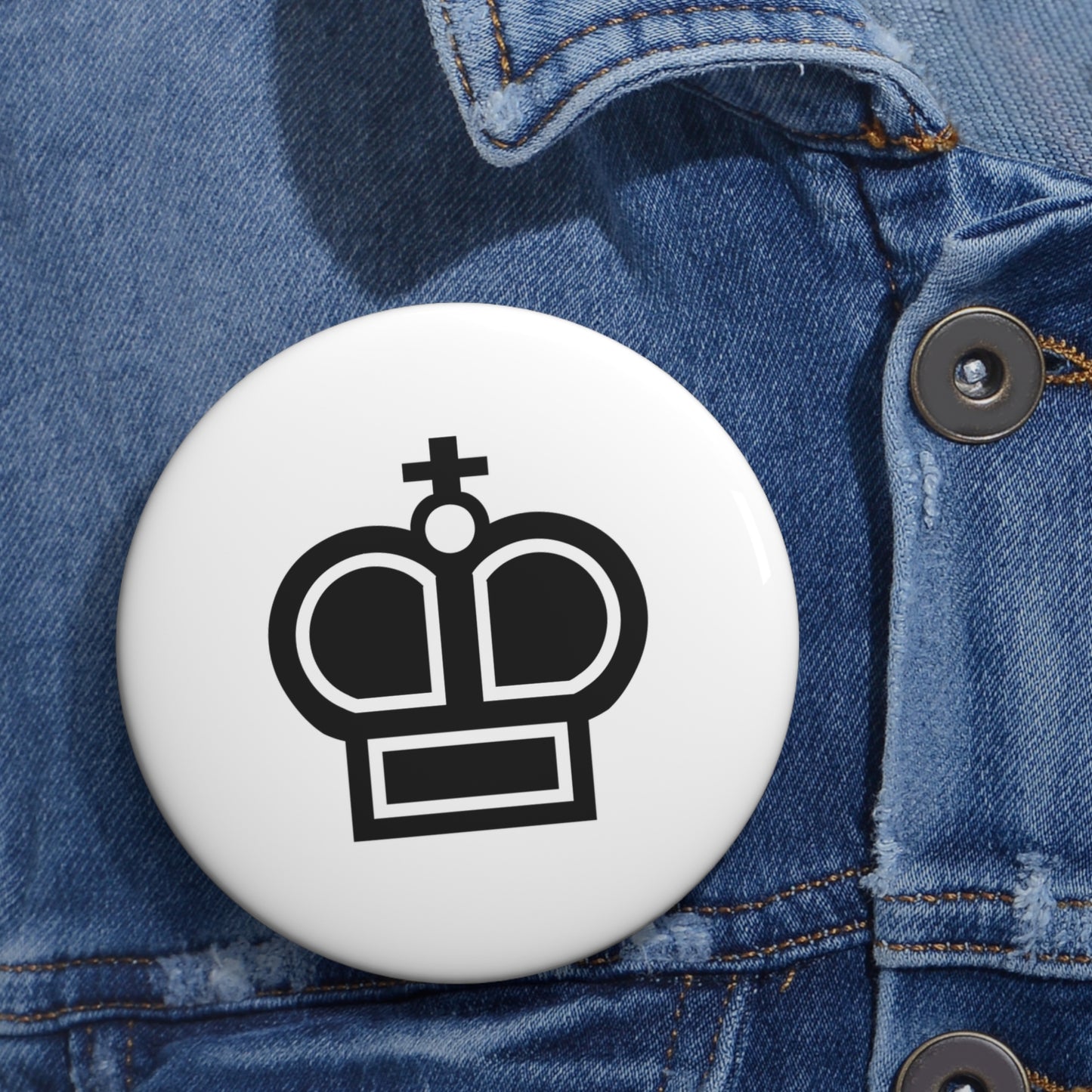 Black King Pin Button