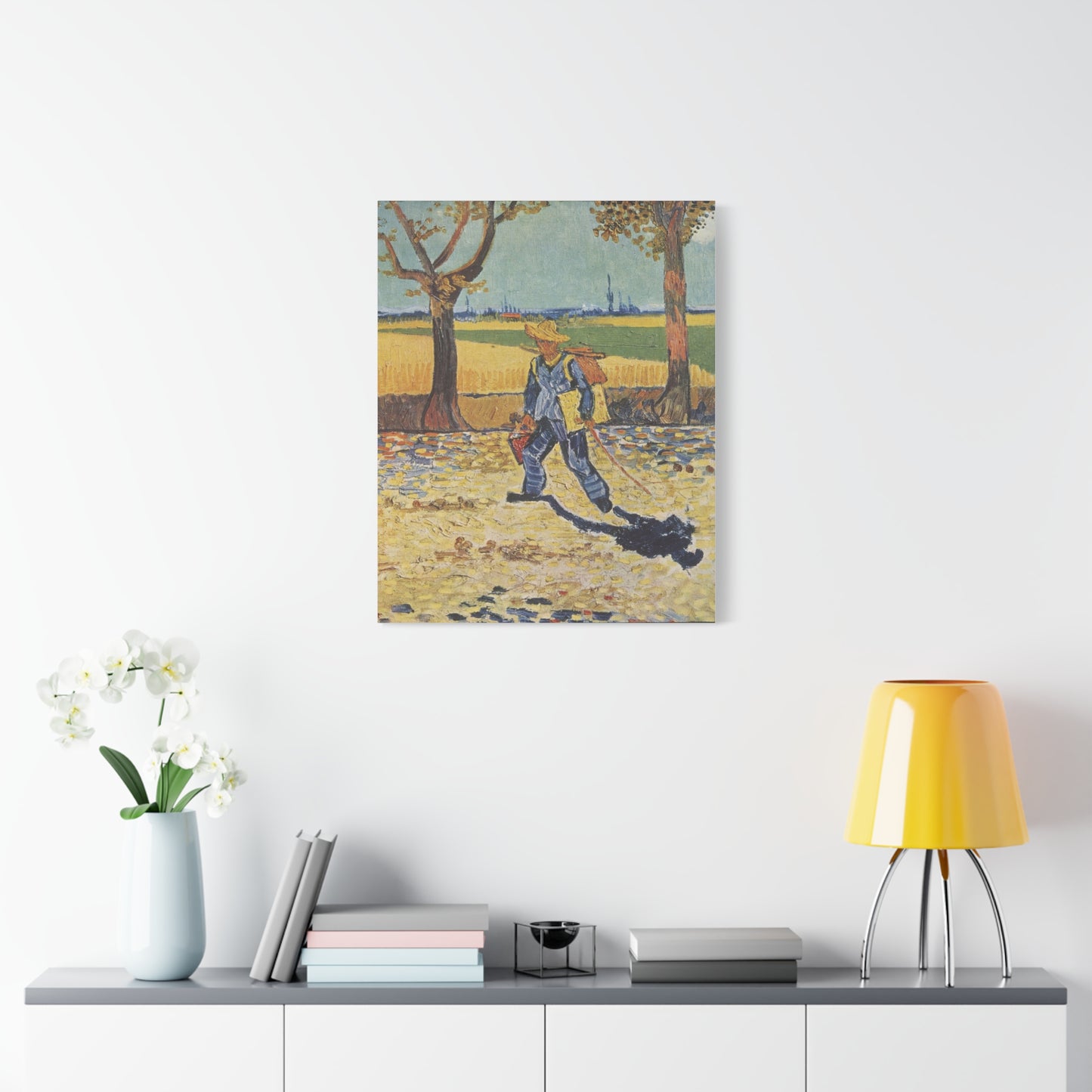 Painter on His Way to Work Canvas Print