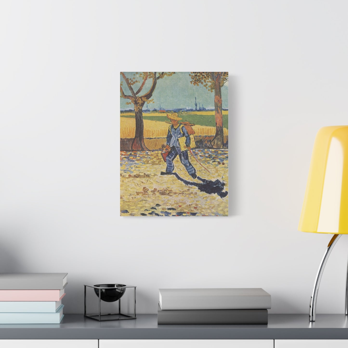 Painter on His Way to Work Canvas Print
