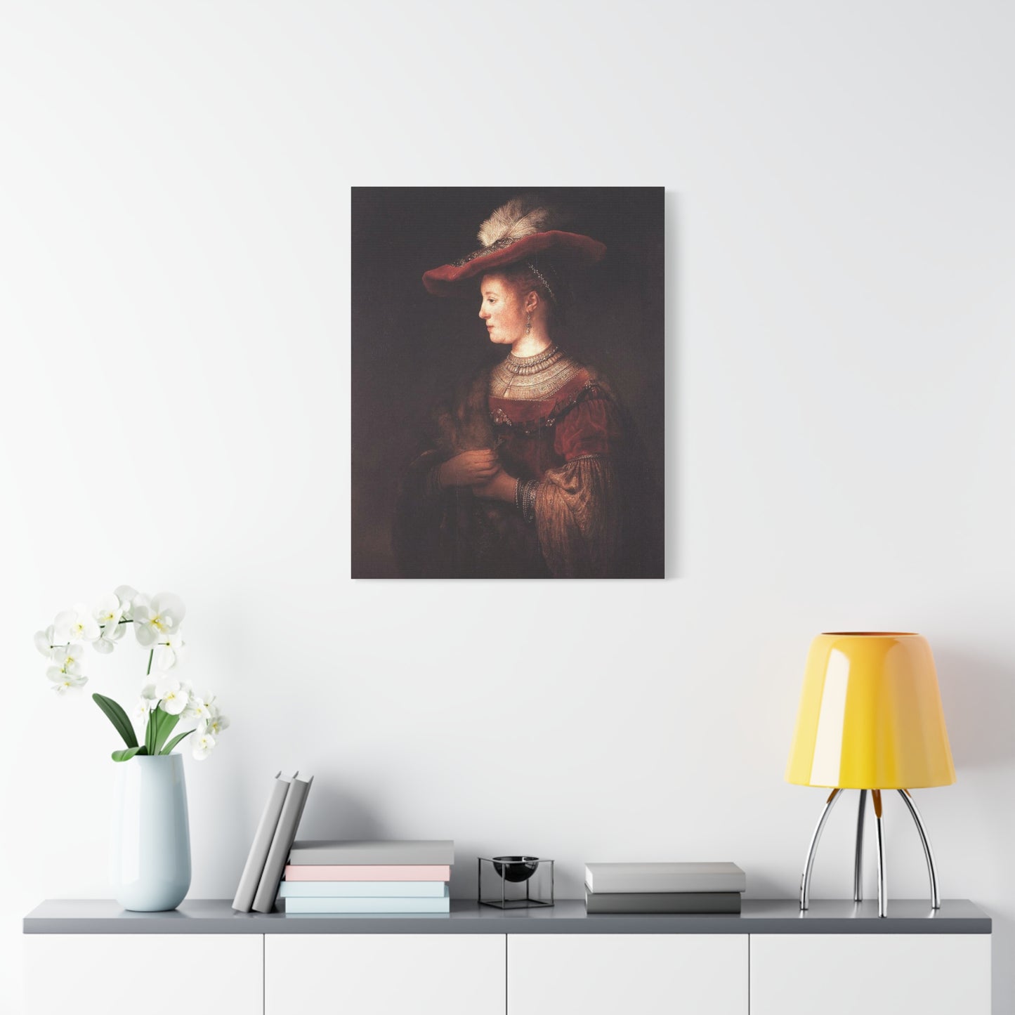 Saskia in a Red Hat Canvas Print
