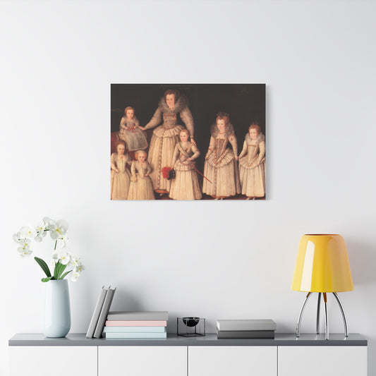 Barbara Gamage with Six Children Canvas Print