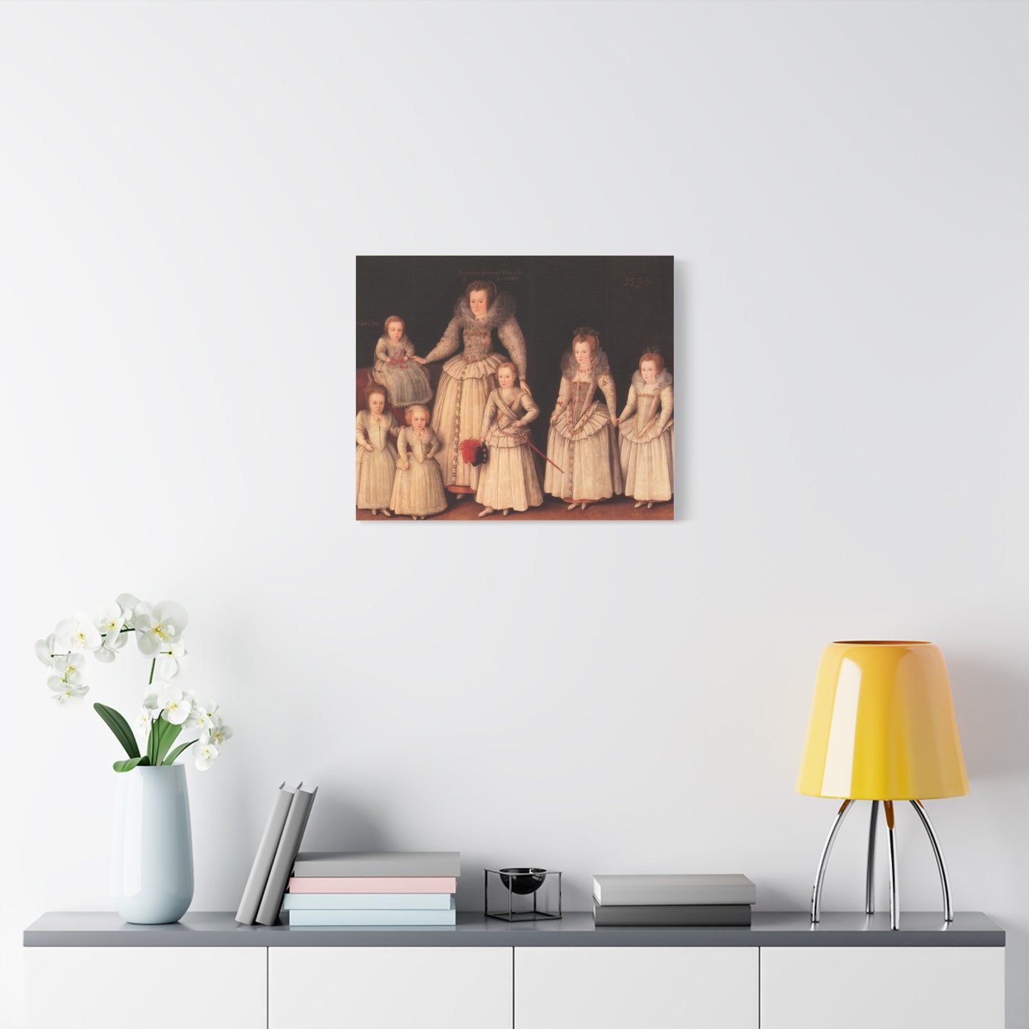 Barbara Gamage with Six Children Canvas Print