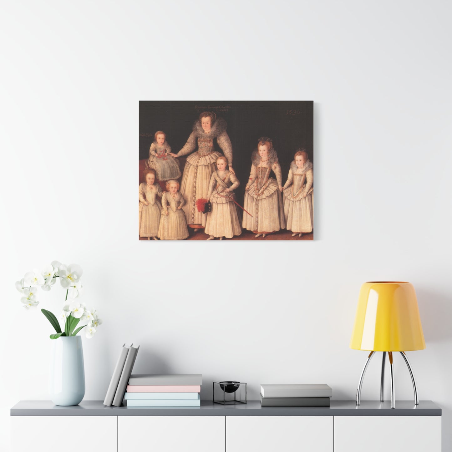 Barbara Gamage with Six Children Canvas Print