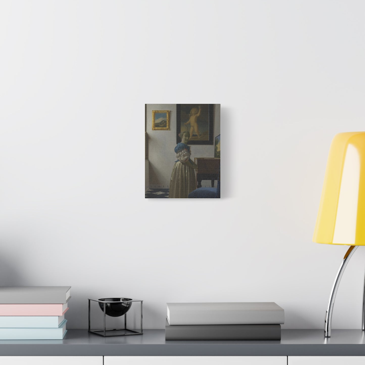 Woman Standing at a Virginal Canvas Print