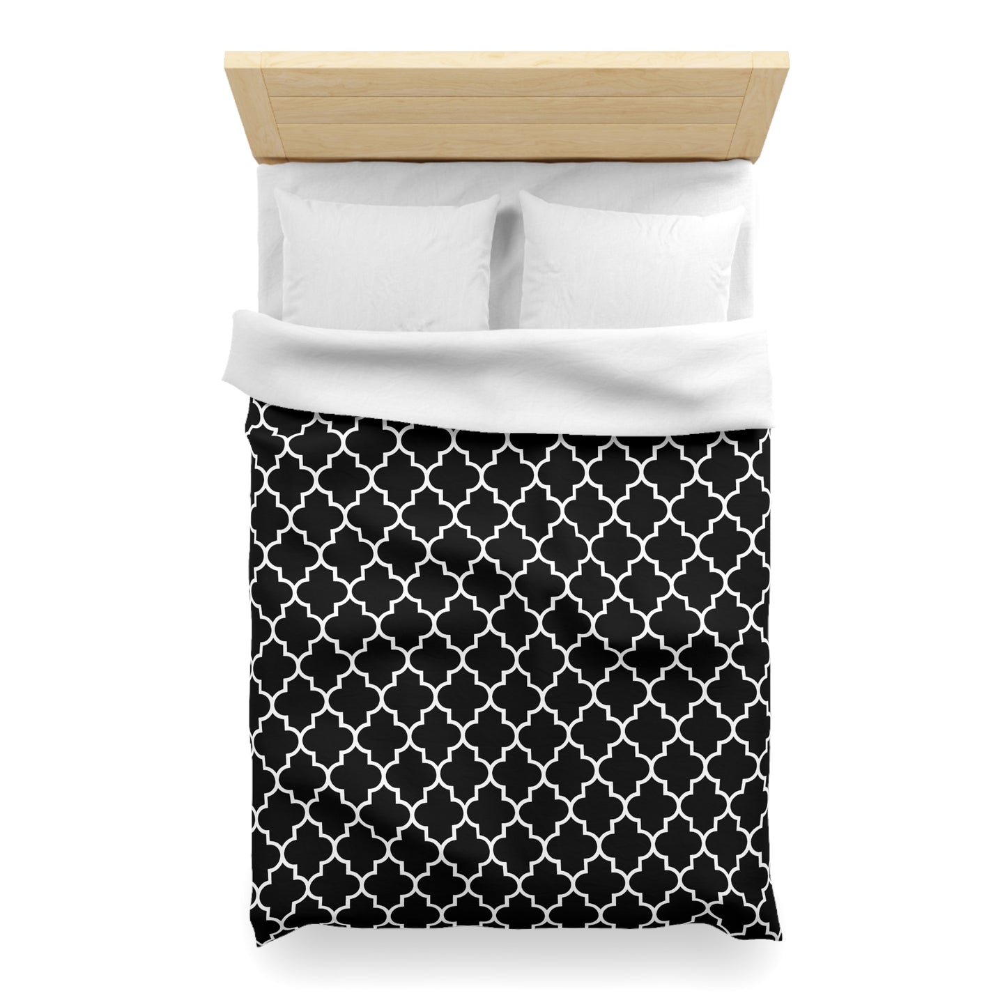 Black and White Quatrefoil Pattern Duvet Cover