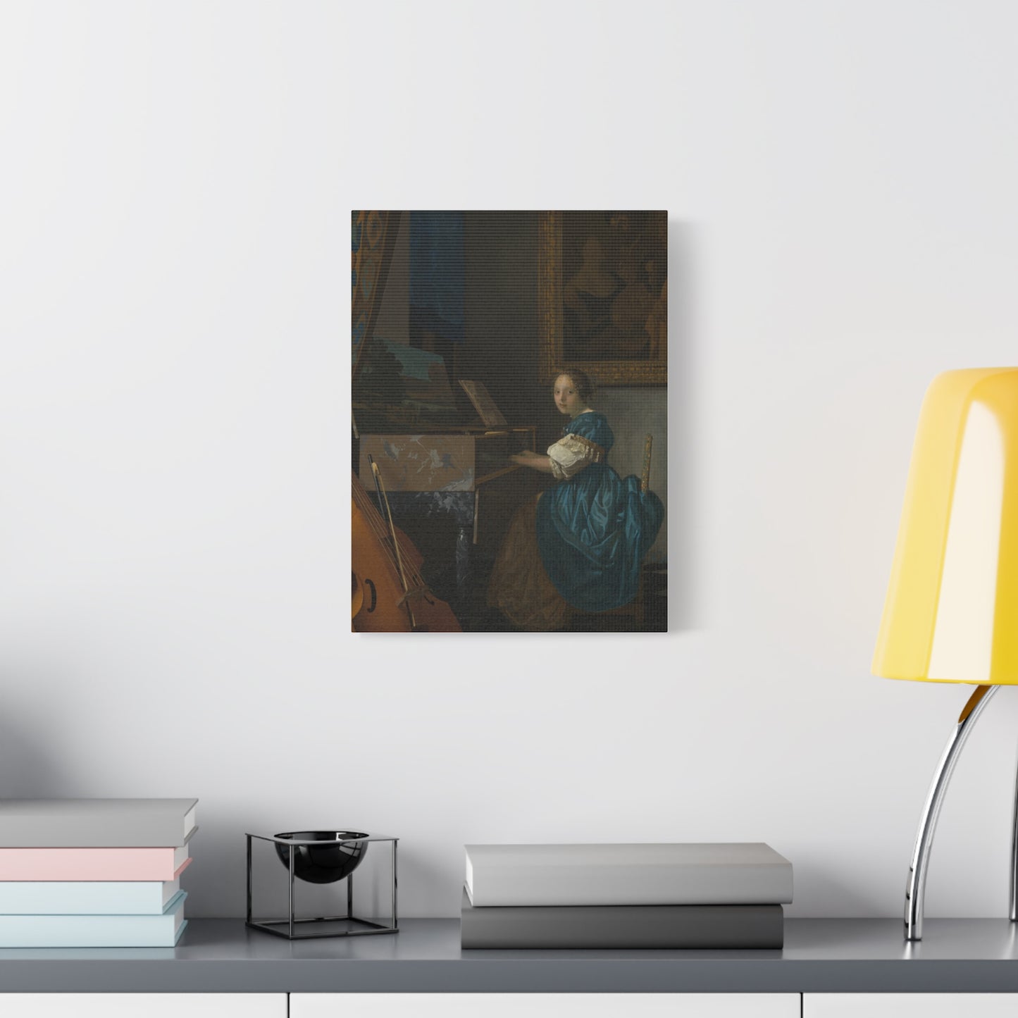 Young Woman Seated at a Virginal Canvas Print