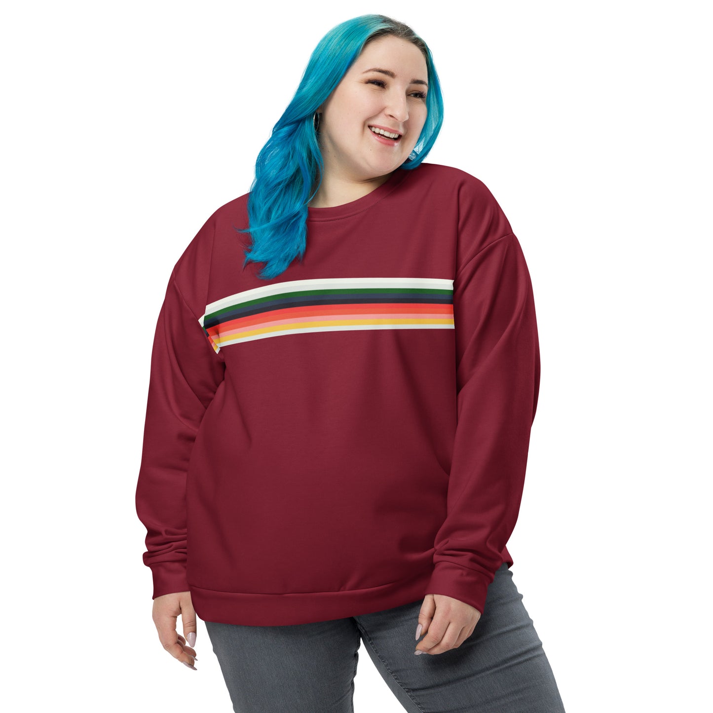 Lucky Rainbow Burgundy Unisex Sweatshirt