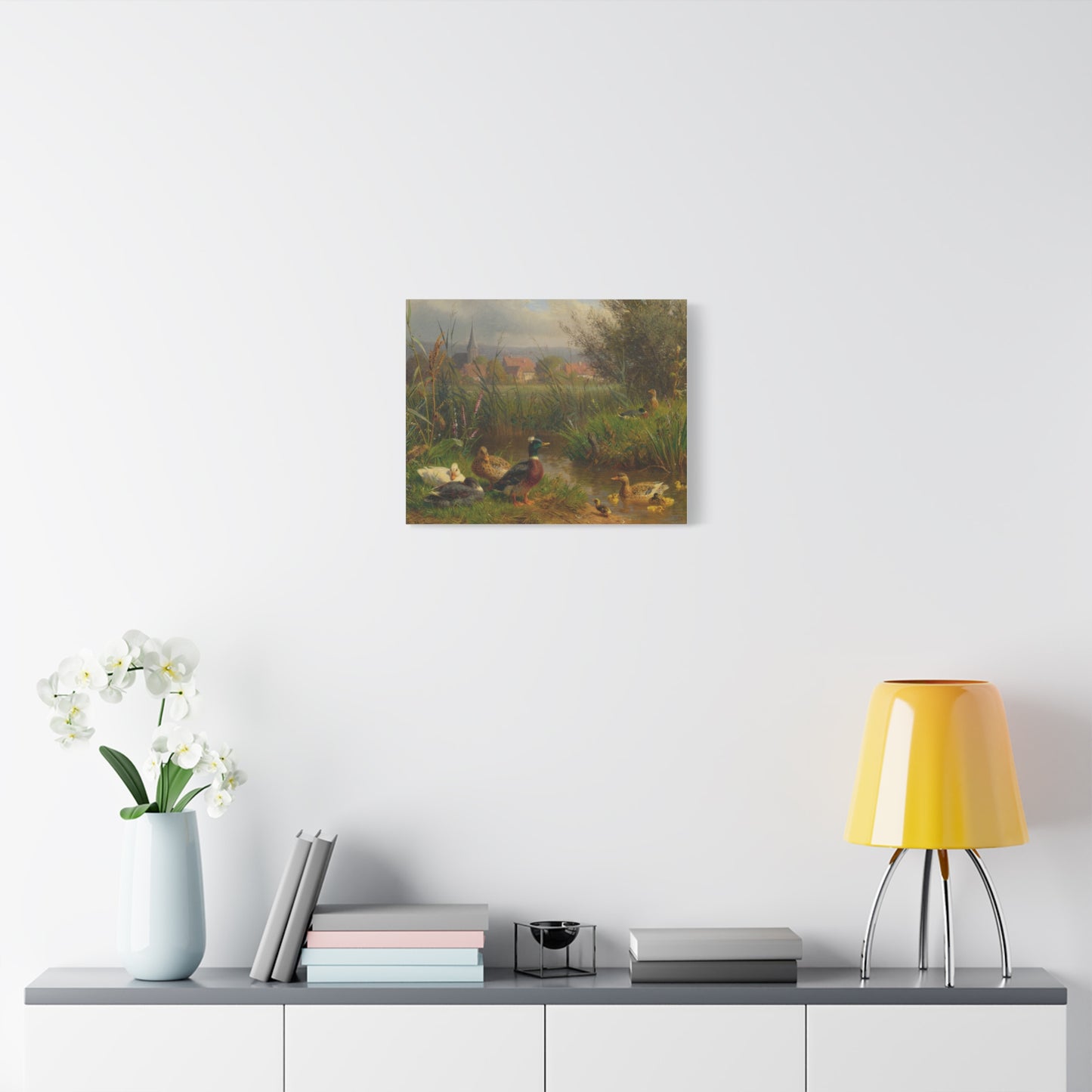 Ducks by the Stream Canvas Print