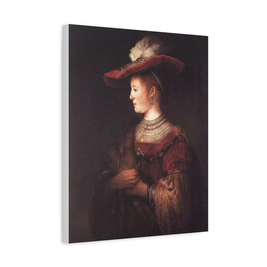 Saskia in a Red Hat Canvas Print