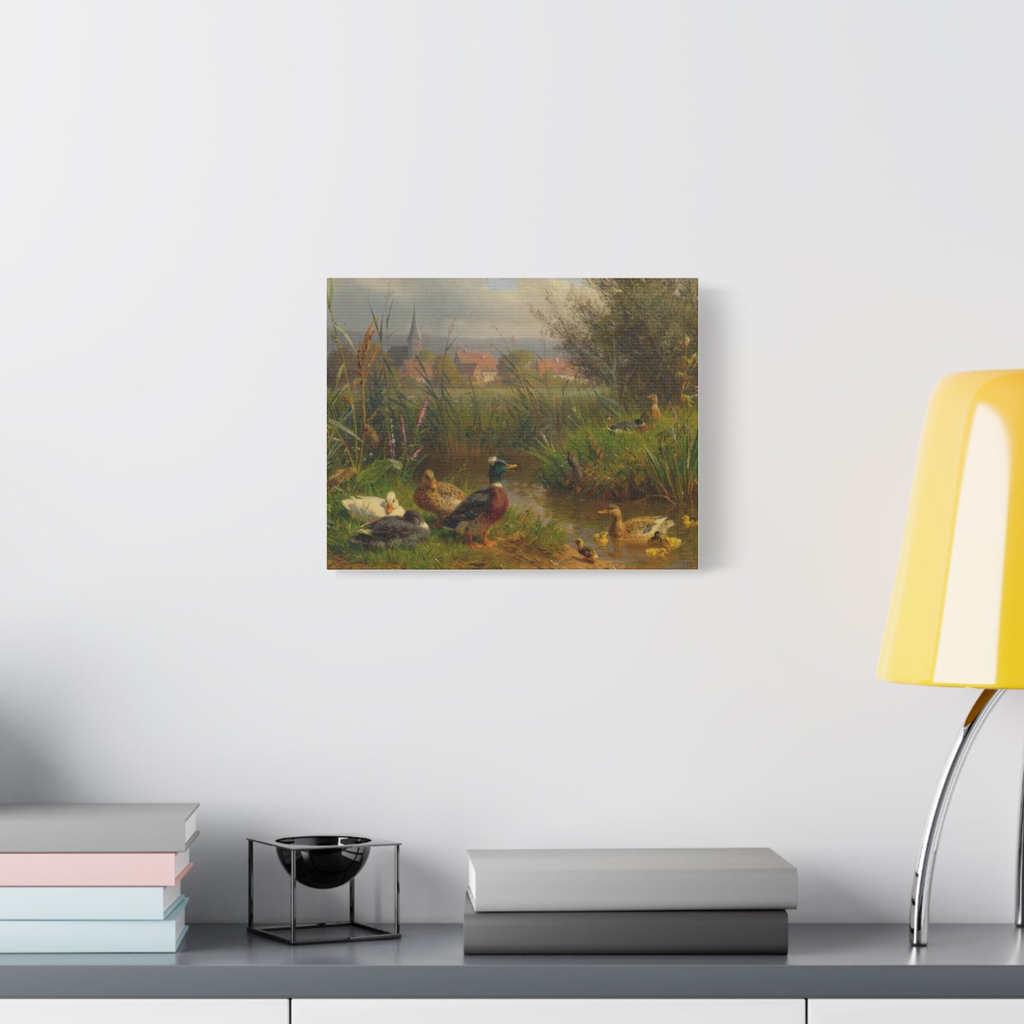 Ducks by the Stream Canvas Print