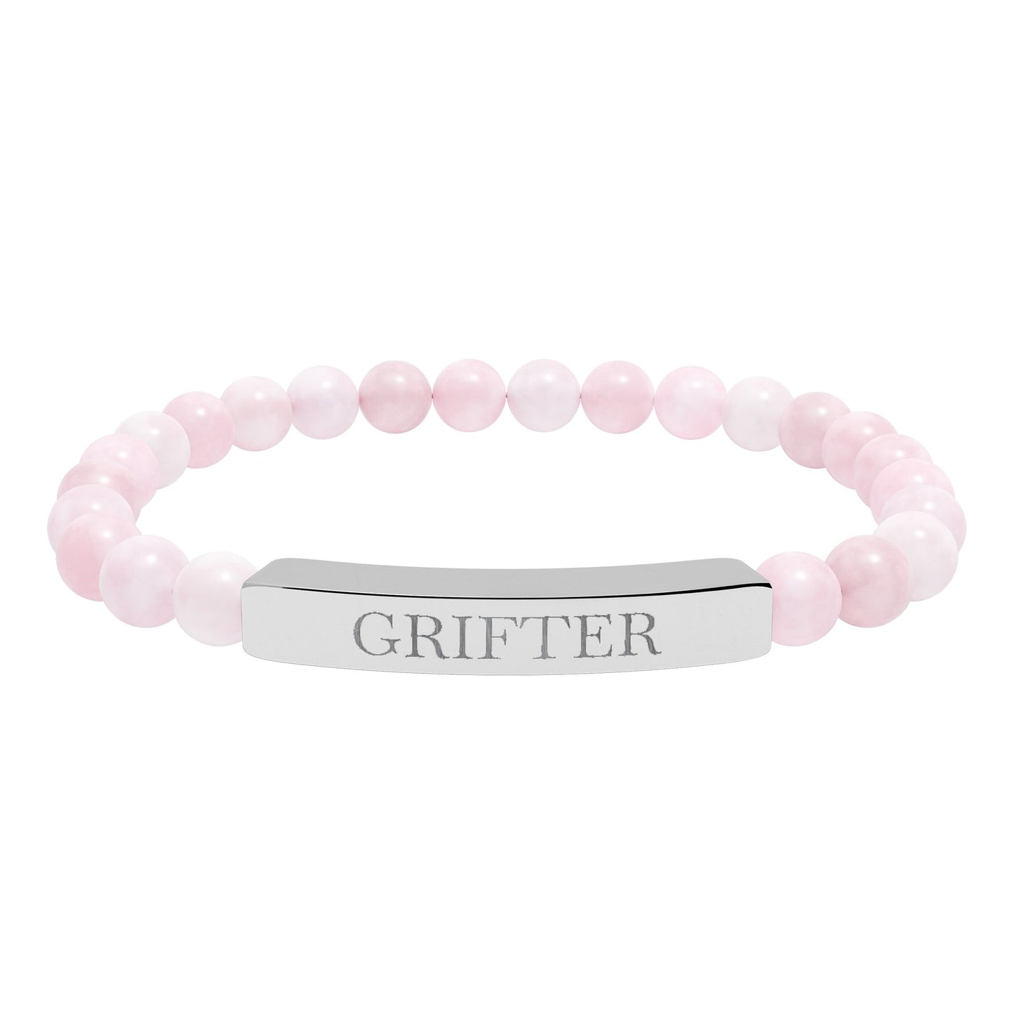 Grifter Engraved Natural Stone Stretch Bar Bracelet