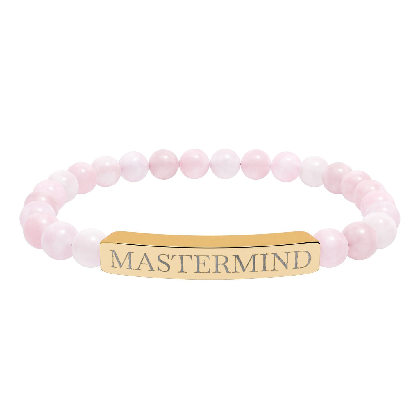 Mastermind Engraved Natural Stone Stretch Bar Bracelet