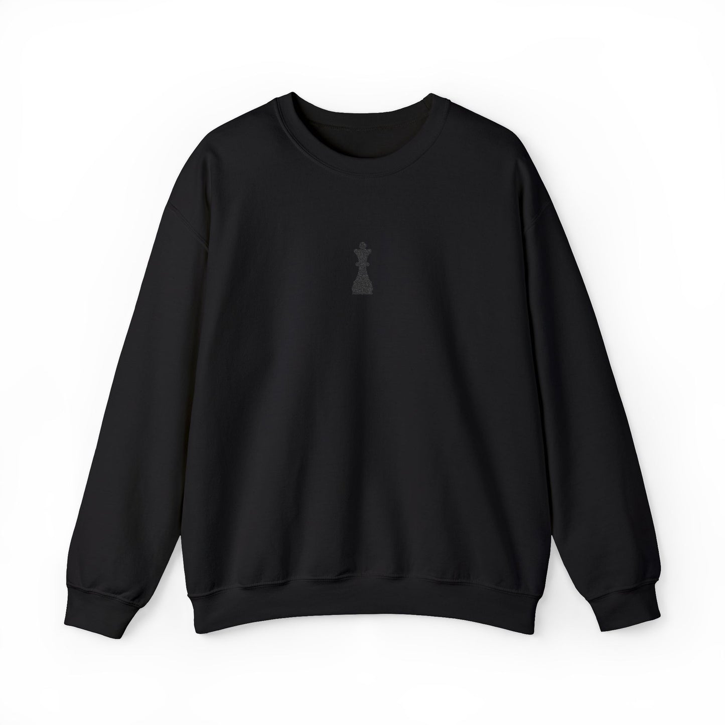 Black Queen Chess Piece Embroidered Sweatshirt