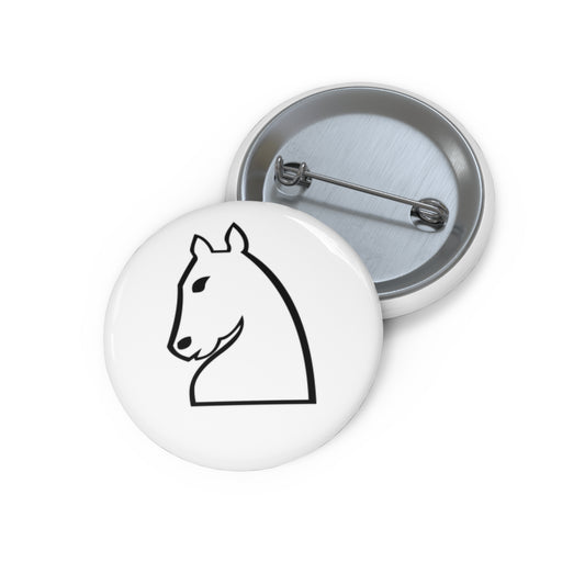 White Knight Pin Button