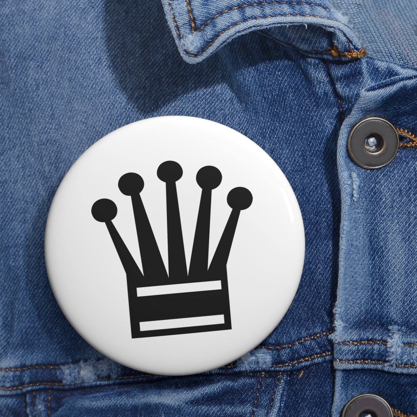 Black Queen Pin Button