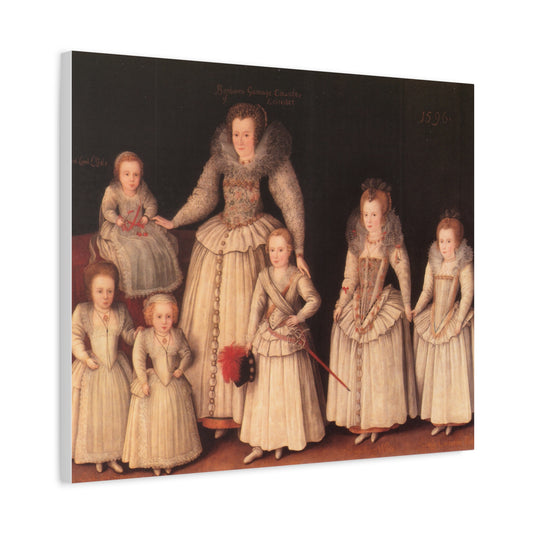 Barbara Gamage with Six Children Canvas Print