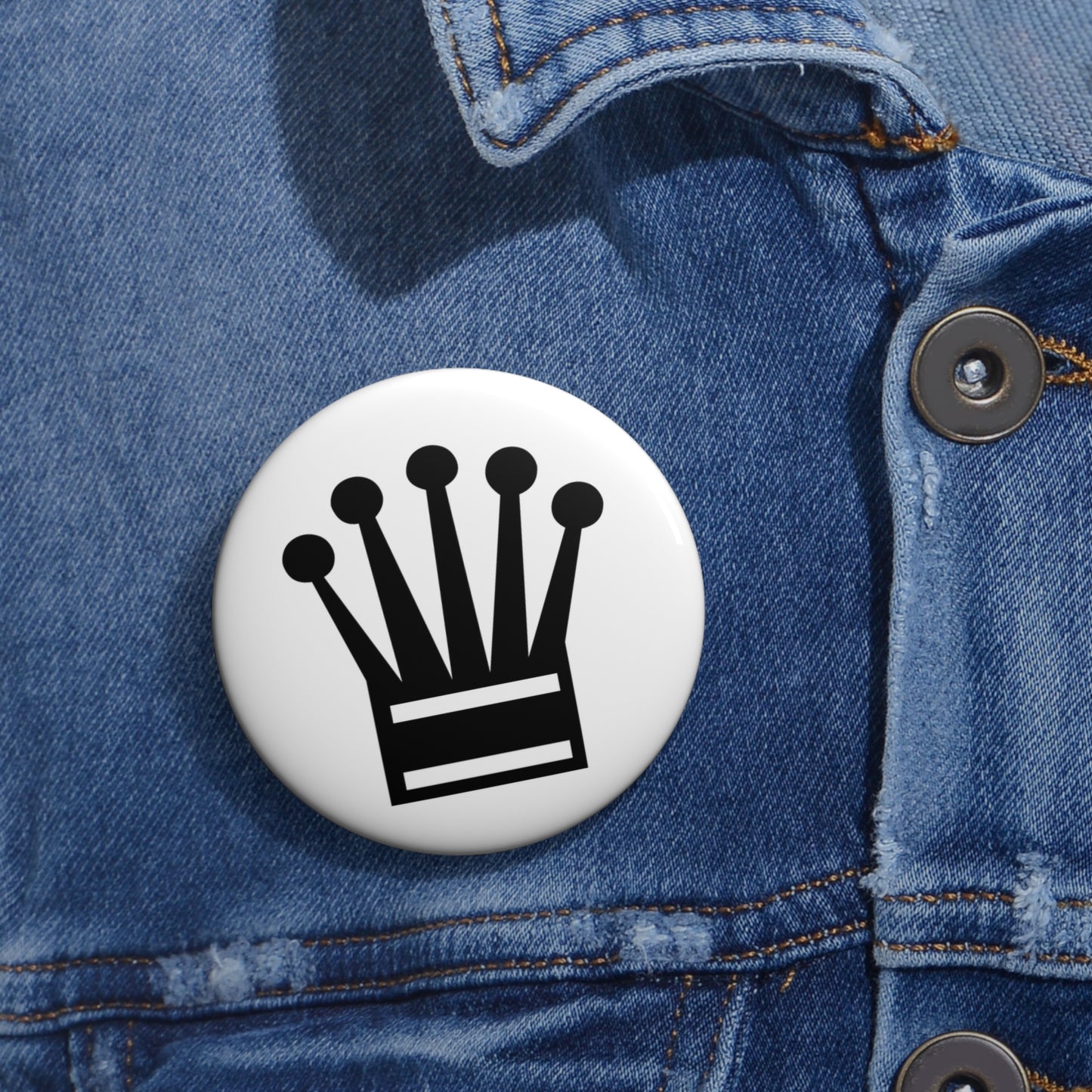 Black Queen Pin Button