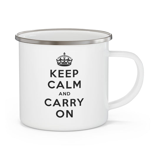 Keep Calm and Carry On Enamel Mug