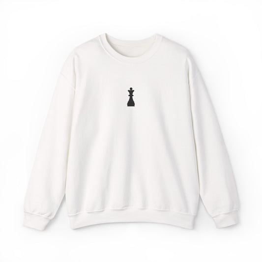 Black Queen Chess Piece Embroidered Sweatshirt