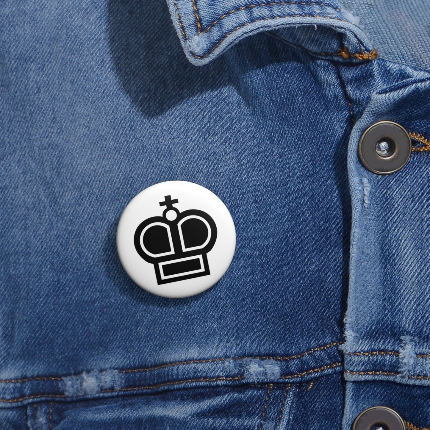 Black King Pin Button