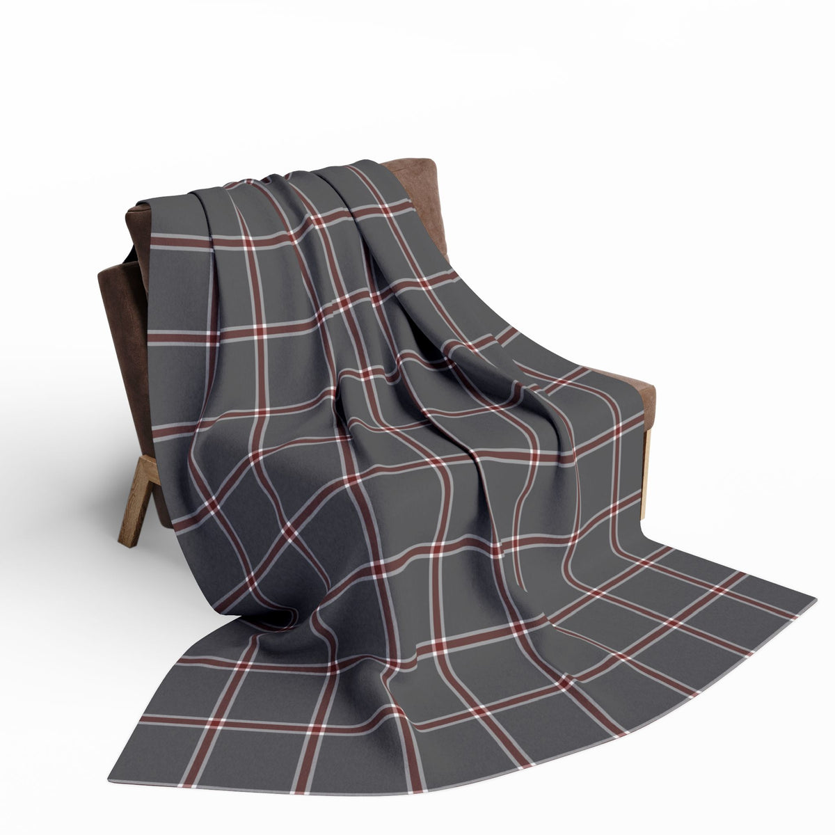 Gray Plaid Fleece Blanket