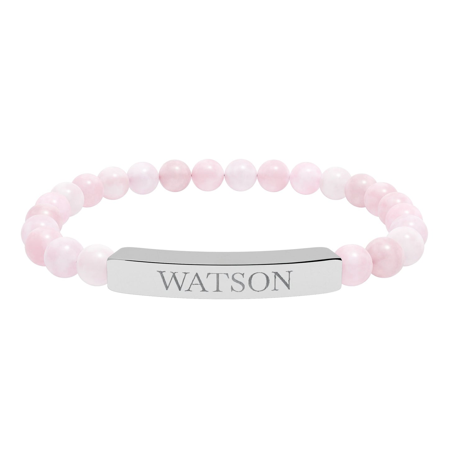 Watson Engraved Natural Stone Stretch Bar Bracelet