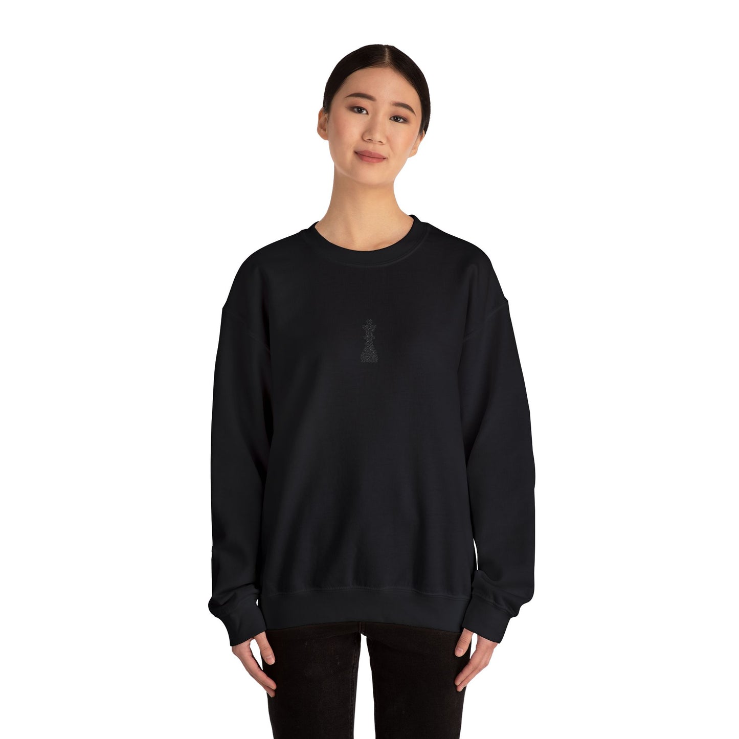 Black Queen Chess Piece Embroidered Sweatshirt