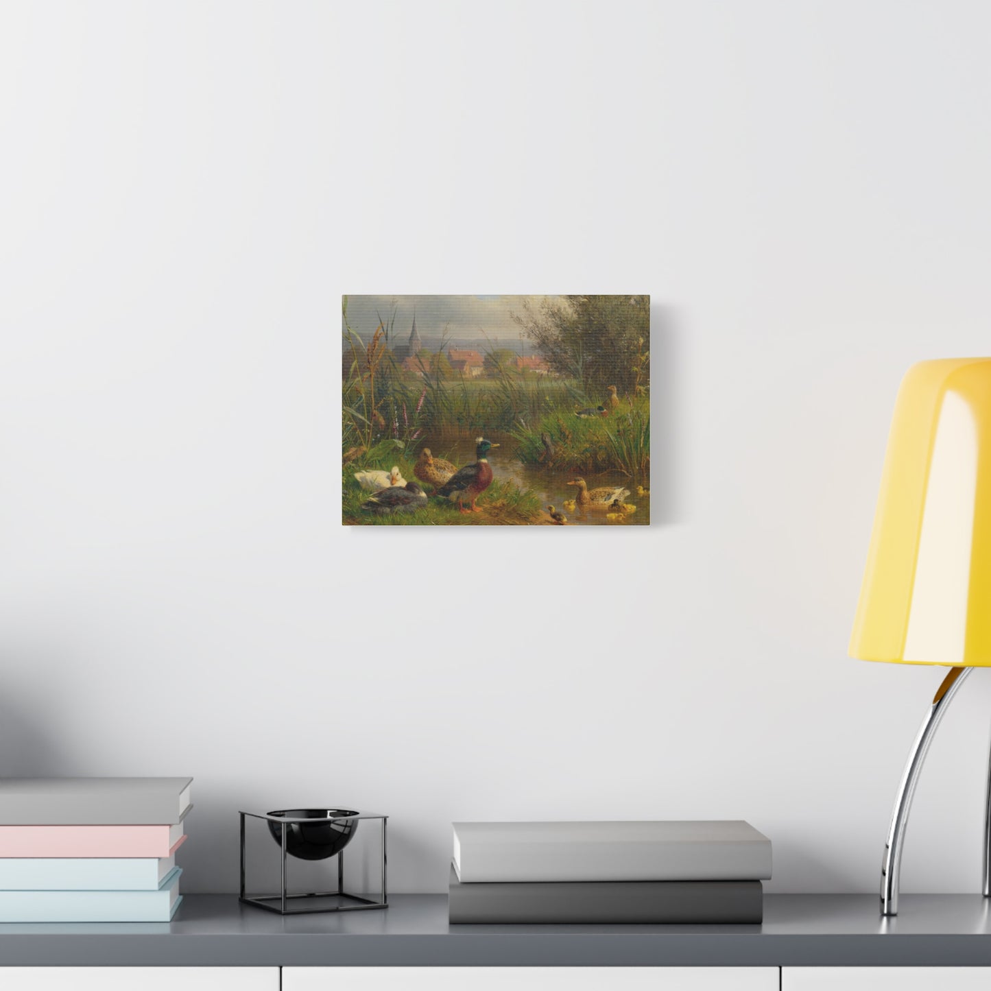 Ducks by the Stream Canvas Print