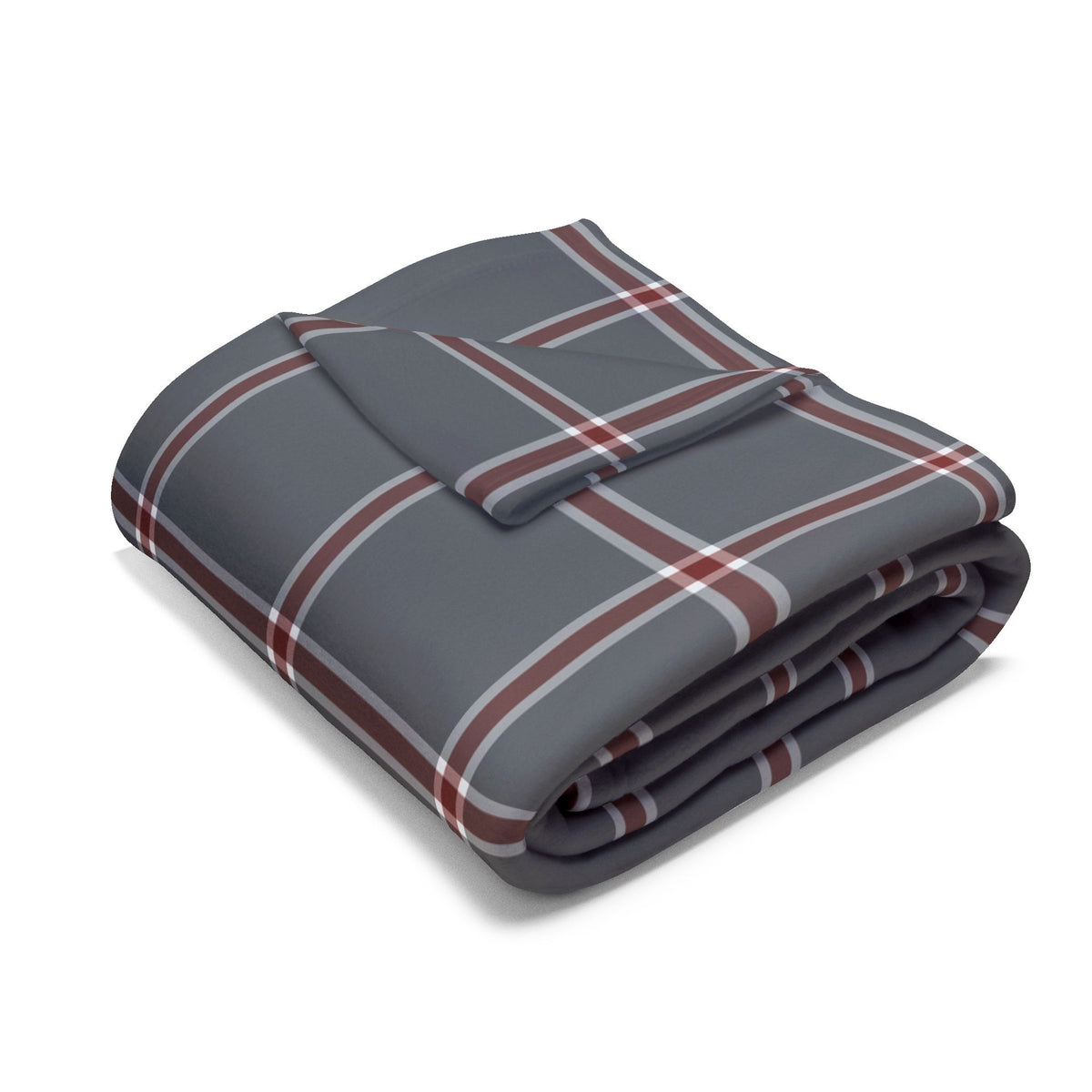 Gray Plaid Fleece Blanket