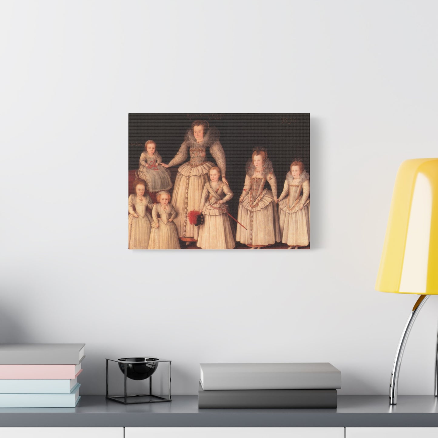Barbara Gamage with Six Children Canvas Print