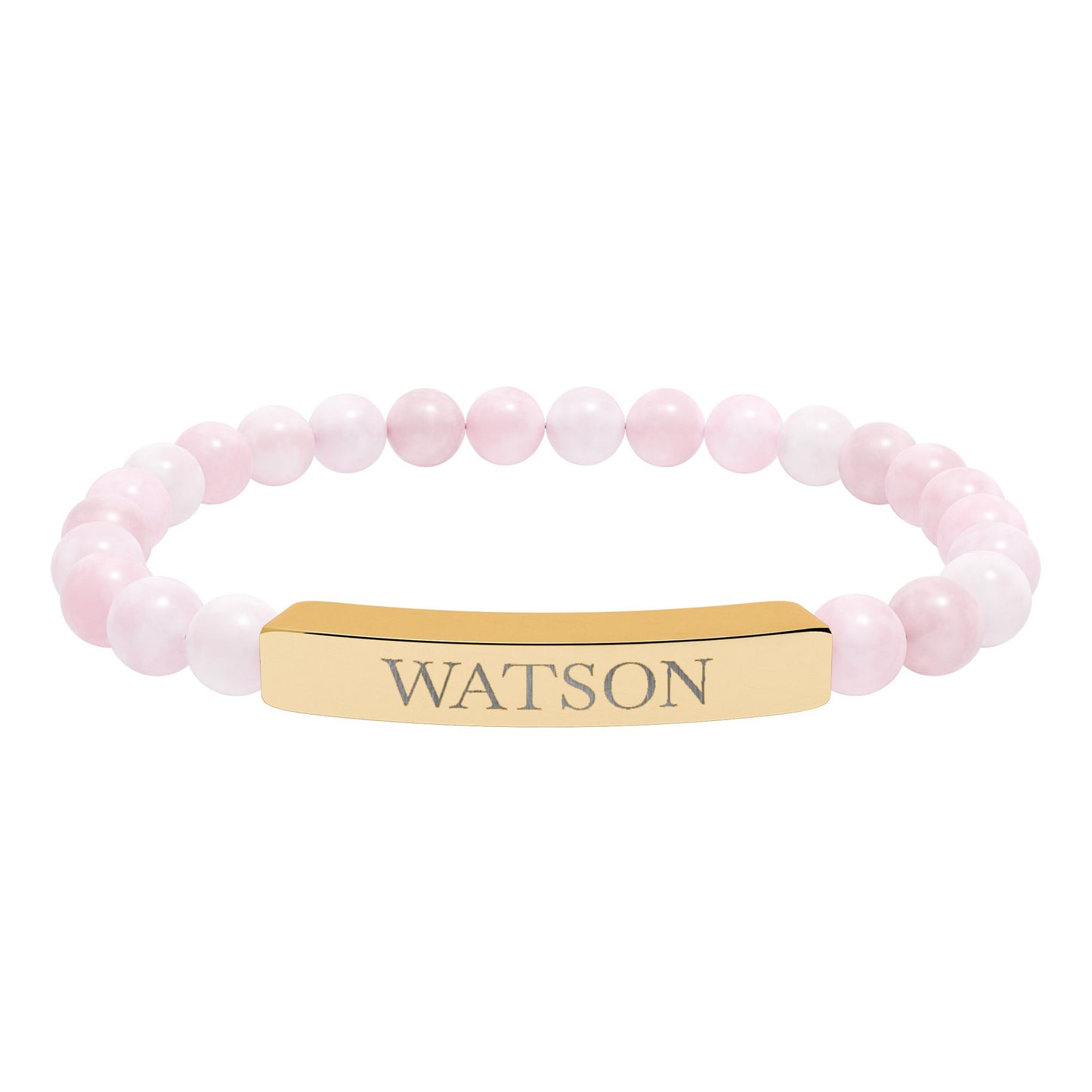 Watson Engraved Natural Stone Stretch Bar Bracelet